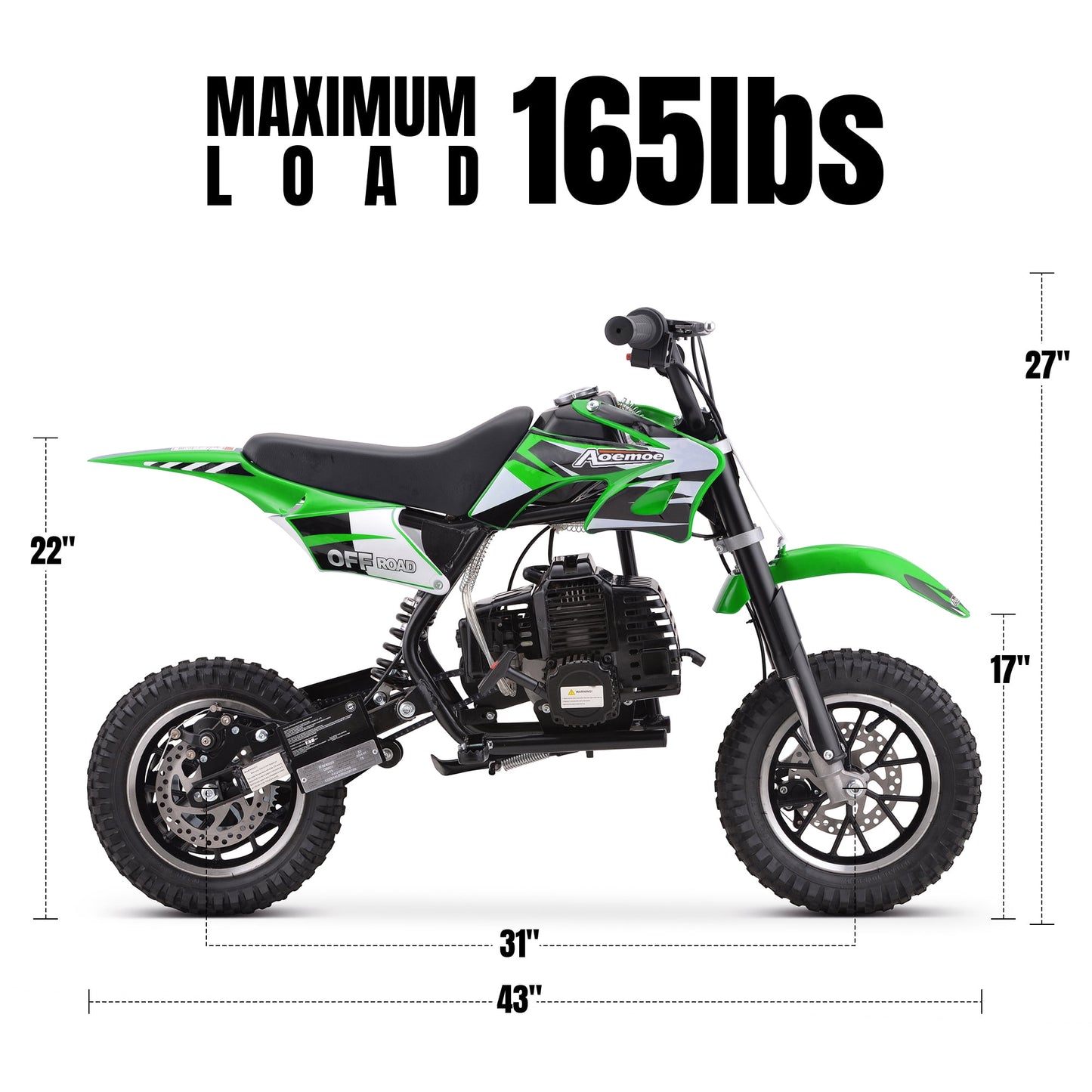 Aoemoe DB1 Gasoline 50CC Dirt Bike, Green
