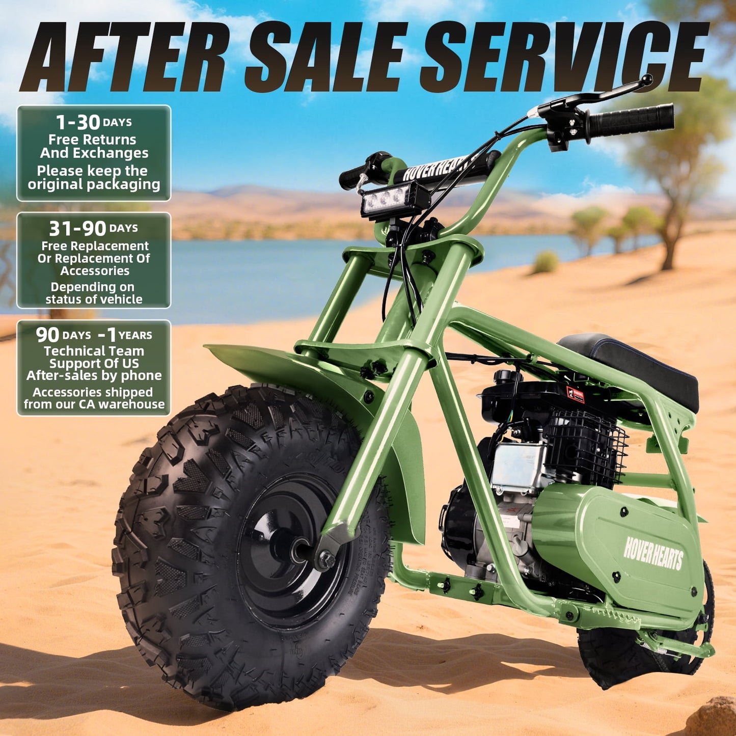 QEASET 99cc Dirt Bike, Gas Powered, 4-Stroke with LED Headlight, 25MPH Minibike Trail Bike, Pull Start, Poucket Bike for Teenager and Adult, Summer Gift