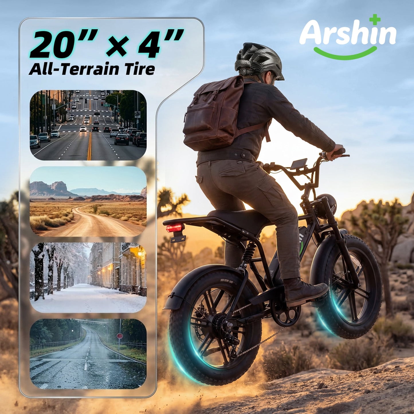 Upgrade 20" Electric Bike for Adults,Off‑Road Fat Tire Ebike,1500W Peak Motor,48V 15Ah Removable Battery,28 MPH Max Speed,UL2849 Certified for Ages 16+ (Black)