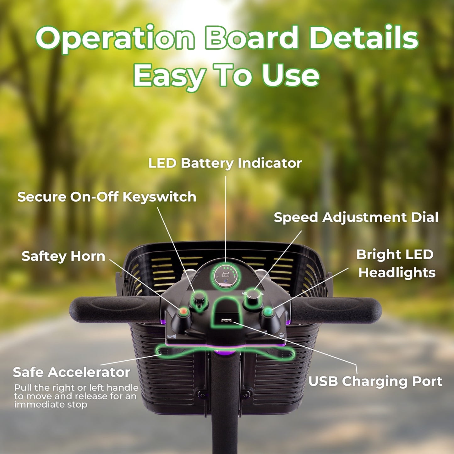 Arshin Upgrade 4 Wheels Mobility Scooter with Removable Battery,Compact Heavy Duty Mobile for Travel,Foldable Powered Wheelchair for Adult,300lbs,Purple