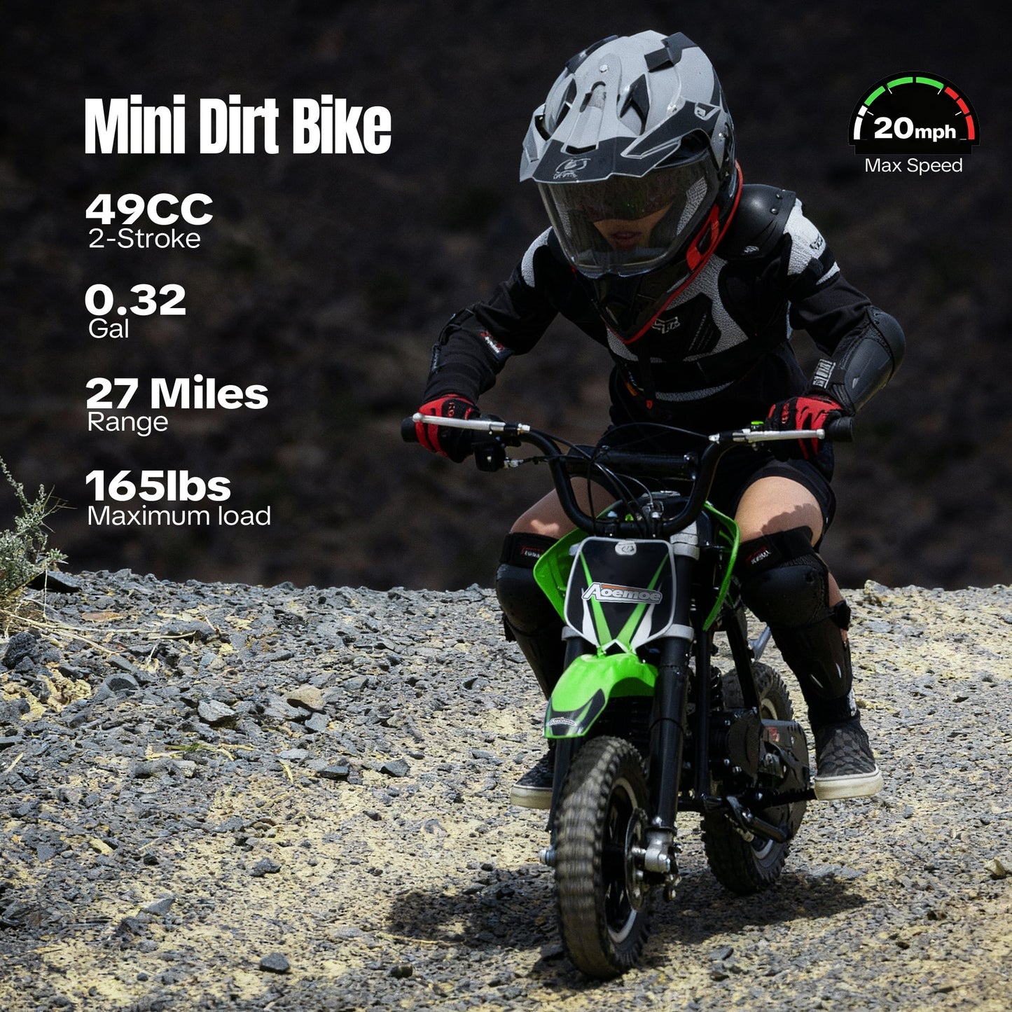 Aoemoe DB1 Gasoline 50CC Dirt Bike, Green