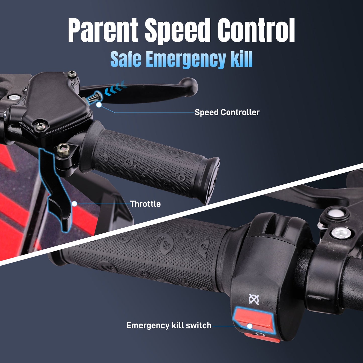 Aoemoe 40 cc Gas Off-Road Ride-On, 10-15.5 mph, Parent Speed Key, Red