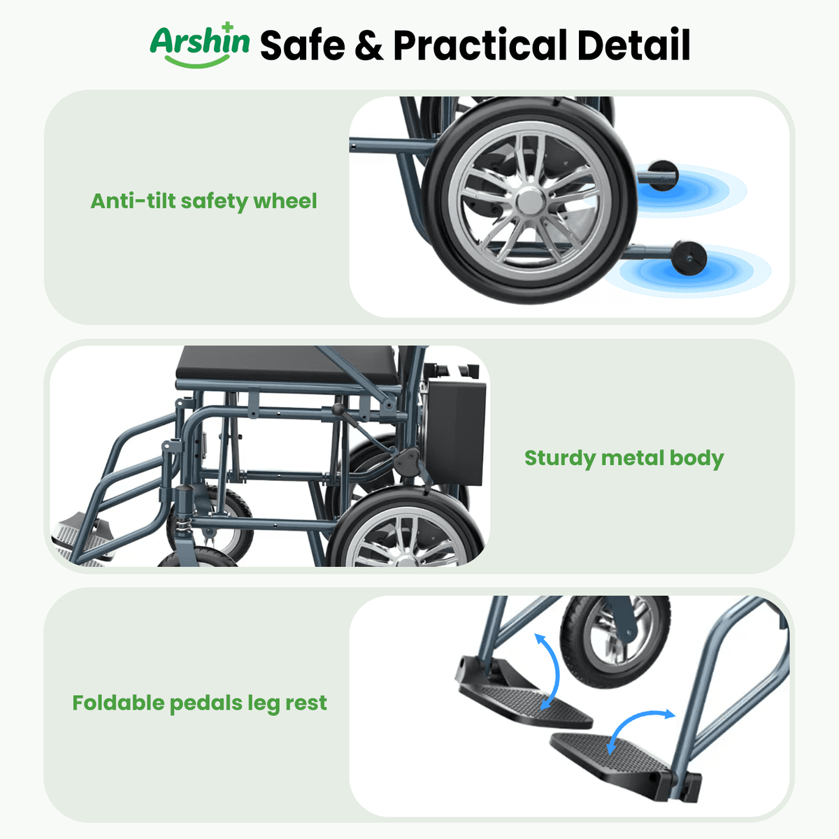 Ostrina Portable Electric Wheelchair,Lightweight Foldable,20+ Miles