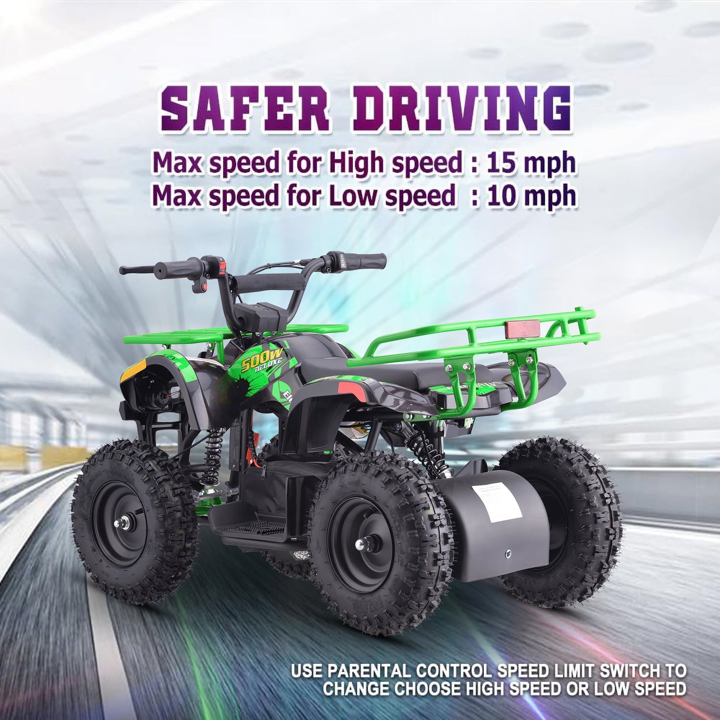 Arshin 36V 4 Wheelers Electric ATV,15mph Max Speed,Parent Speed Control,Dual Suspensions,Age 13+