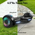 Electric Scooter with Bluetooth Speakers, Tcdjtc Self-Balance Scooter for Kids, Hover Off Road Board Electric Scooter with LED Lights & 400W Motor, Kids Scooter with 9MPH Max Speed