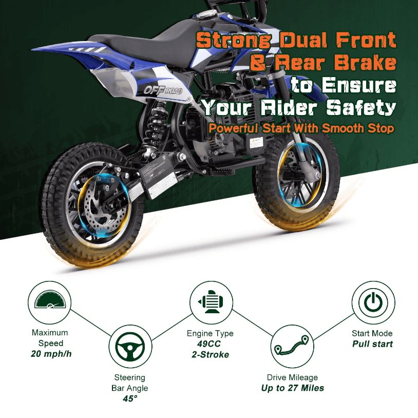 Aoemoe DB1 Gasoline 50CC Dirt Bike, BLUE