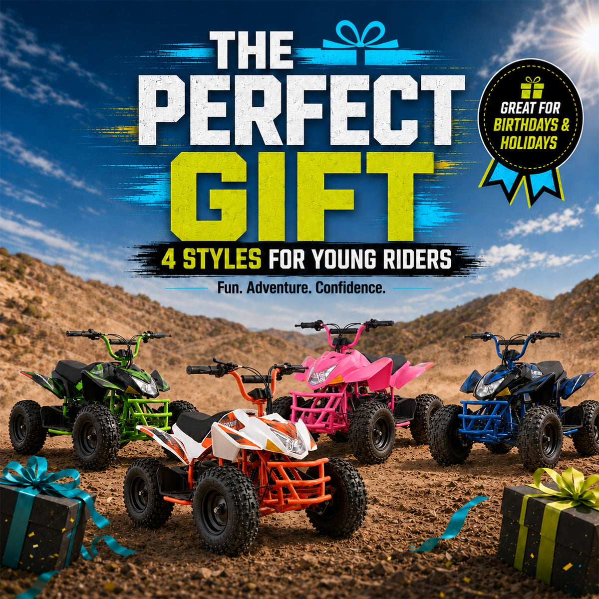 IVFJFV 36V Electric 4 Wheeler, Electric Four Wheeler with Rubber Tires, 500W Off-Road All-Terrain Featuring Dual Speed Adjust, Front Rear Shock Absorbers, Multiple Safety Protection Designs,GREEN