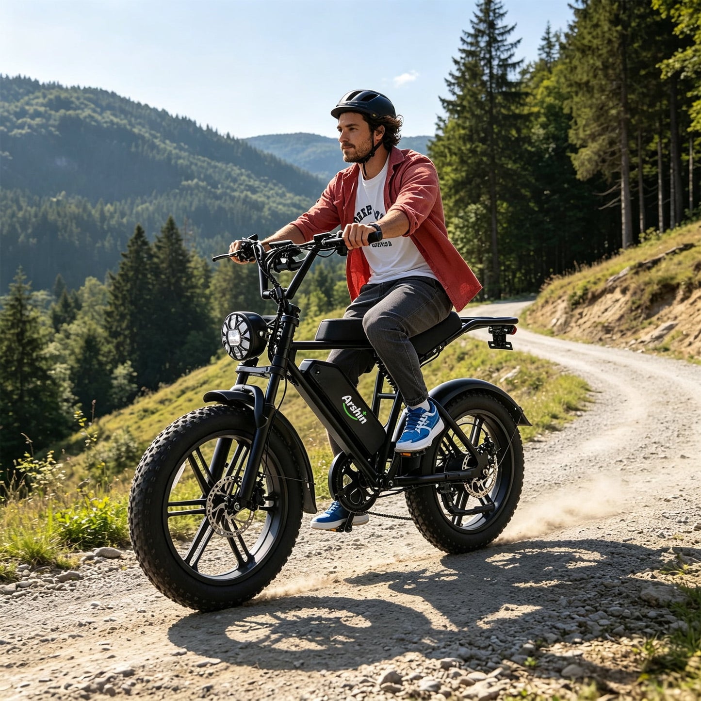 Arshin 20“Fat Tire Electric Bike for Adults,Off-Road Ebike,1500W Peak Motor,28 MPH Max Speed,7-Speed,48V 15Ah Battery,UL2849 Certified,Ages 16+ (Black)