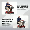 Arshin Mobility Scooter,4 Wheel Mobility Scooter for Adults,Senior, Electric Powered Chargeable Device for Travel,Red
