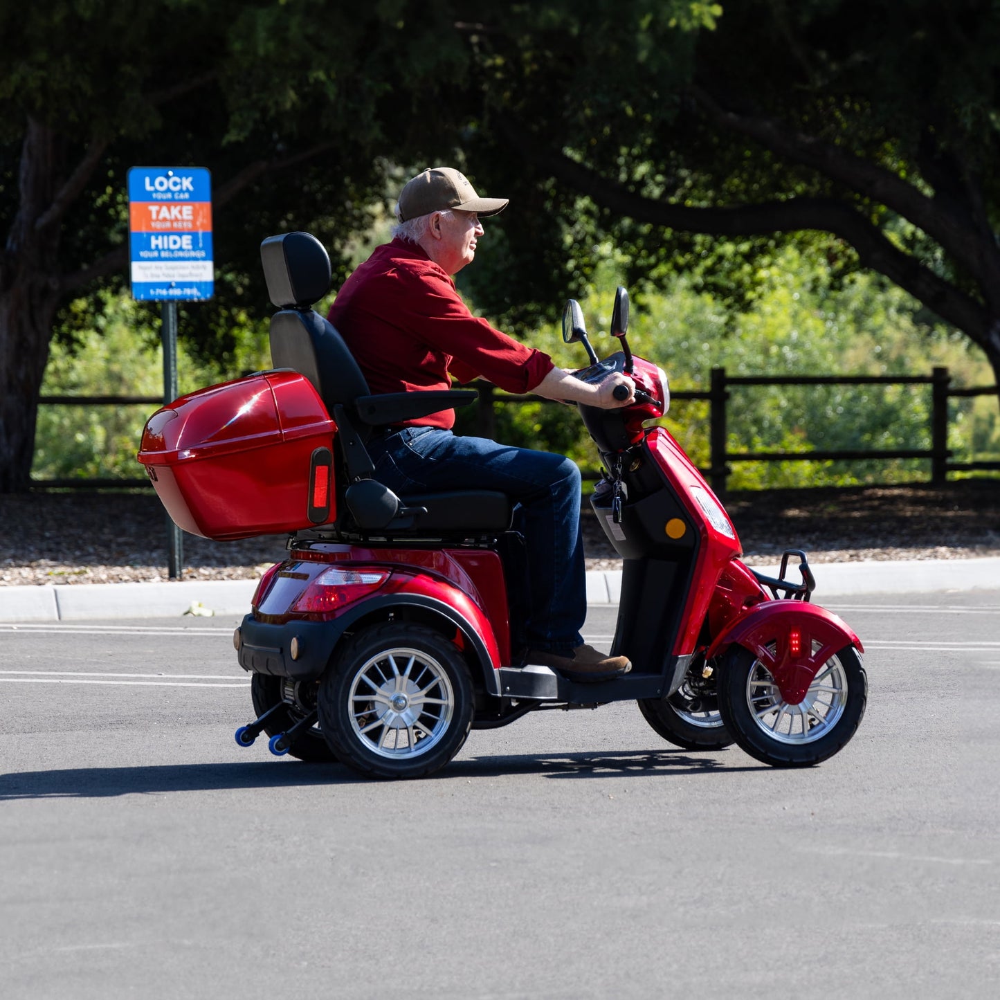 Upgrade Heavy Duty 4 Wheel Mobility Scooters for Seniors & Adults 500lbs Capacity,Arshin 800W All Terrain Fast Mobility Scooter for Travel,Electric Powered Chair,25 Miles Rang,Remote Key(Red)
