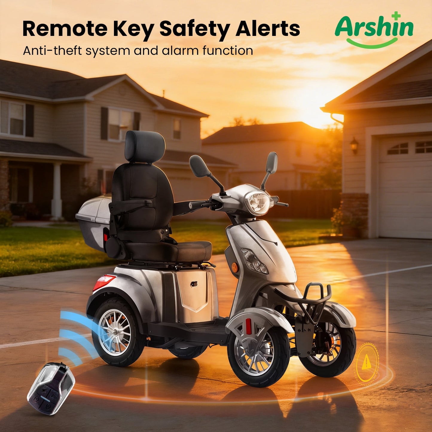Arshin Heavy Duty 4 Wheel Mobility Scooters for Seniors & Adults 500lbs Capacity,800W All Terrain Electric Recreational Scooter