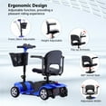Arshin Upgrade 4 Wheels Mobility Scooters for Seniors & Adult,Foldable Mobility Wheelchair for Adult,All Terrain Motorized Scooters with 300 LBS,Long Travel Range,Basket,Rotating Seat,Blue