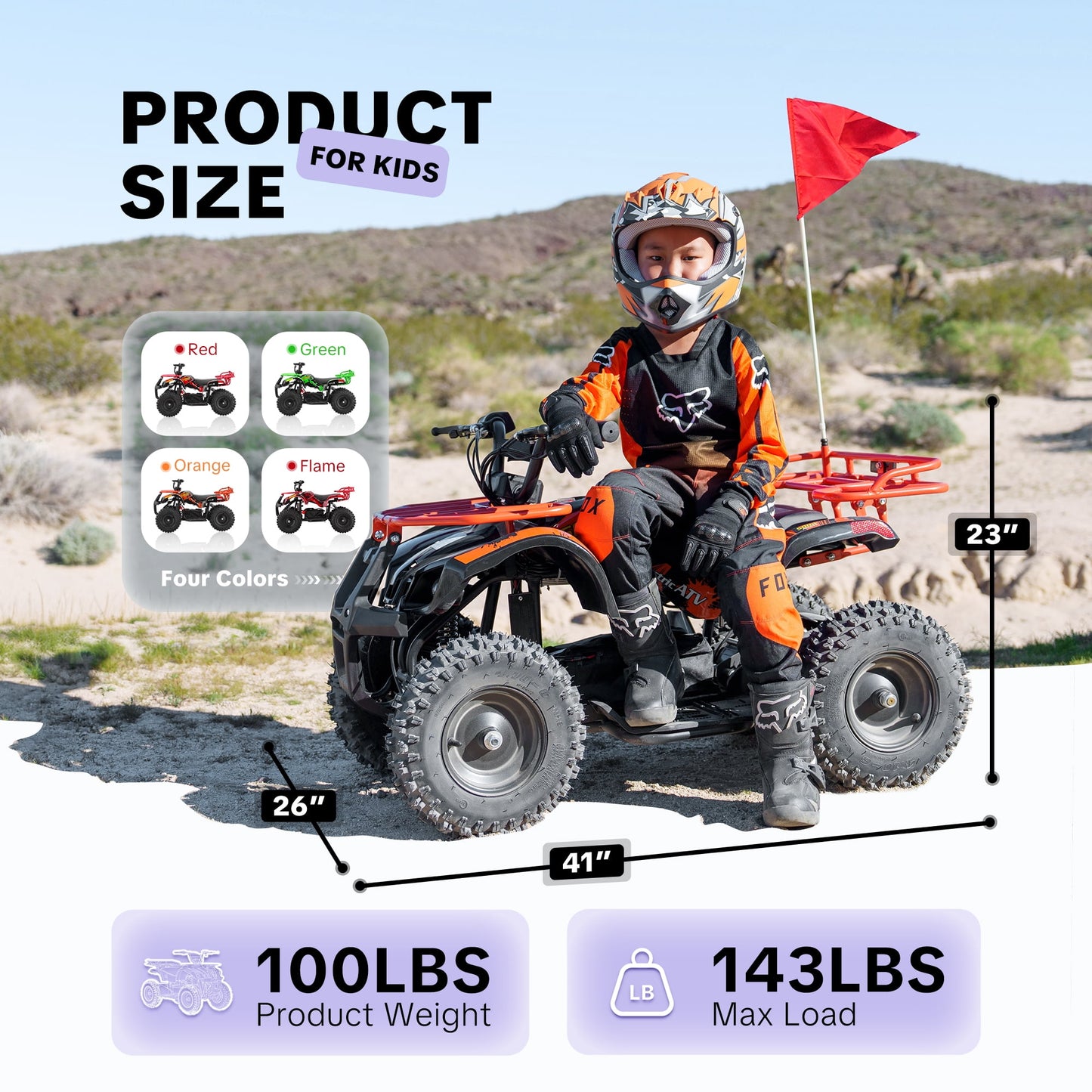 Hover Heart Electric Dirt Quad EA500-RA 36V 500W ATV with Suspension, Parent Speed Control
