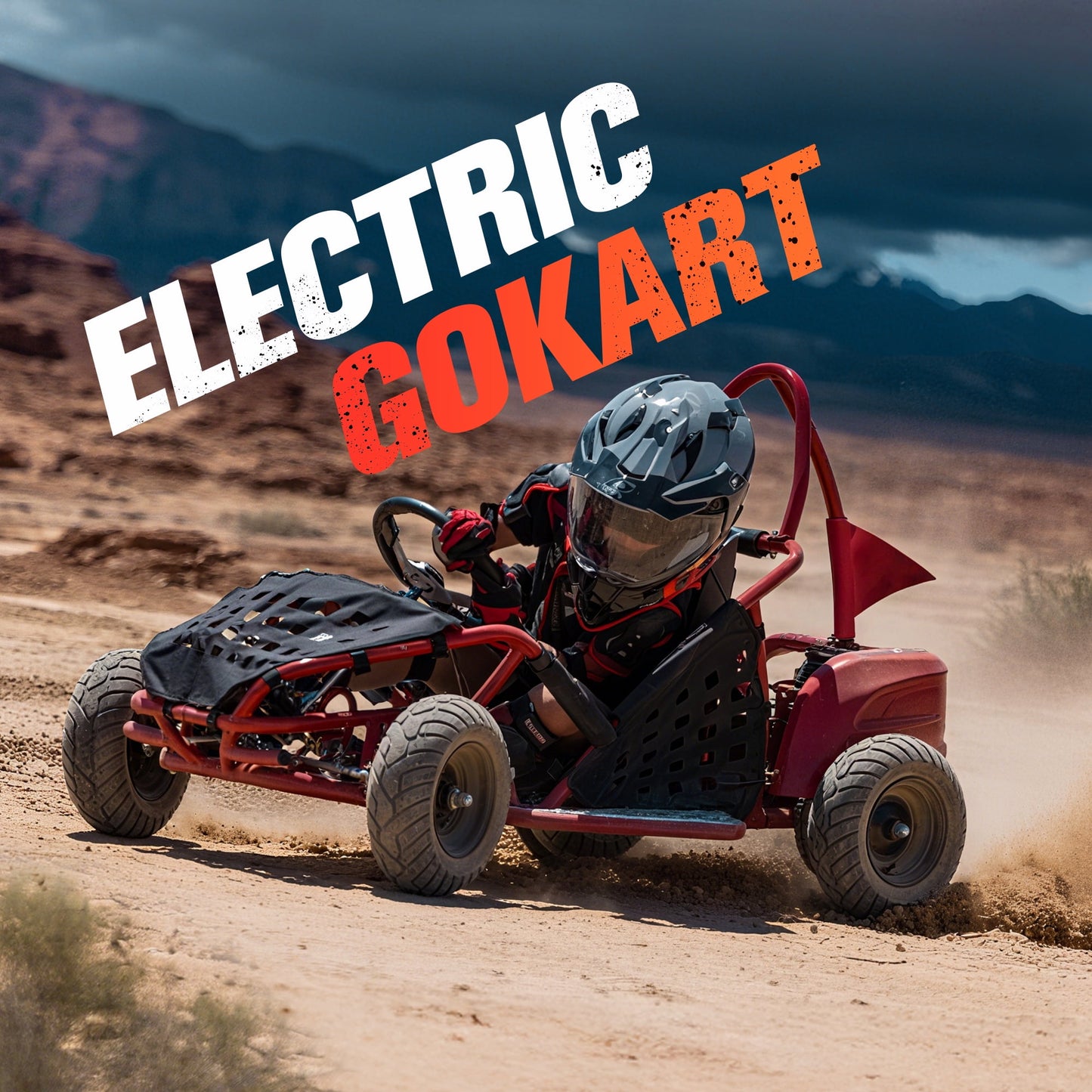 Arshin Electric Go-Kart,1000W 48V 20Mph Drift Kart for Teens,3-Speed Parental Control,4WD,True Drift Capability,Recommended for Ages 13+(Red)
