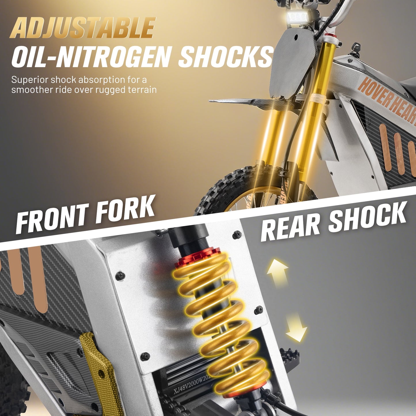 Aoemoe 48V Electric Dirt Bike 3000W (Peak Power) 55km/h(Gold)