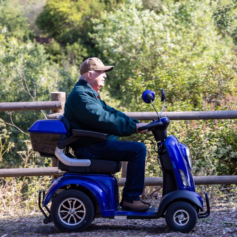 Arshin 4 Wheel Mobility Scooters for Seniors,500W Upgrade Electric Medical Scooter,Heavy Duty 400lbs Capacity for Travel,Adults,Elderly,No Assembly Required(Blue)