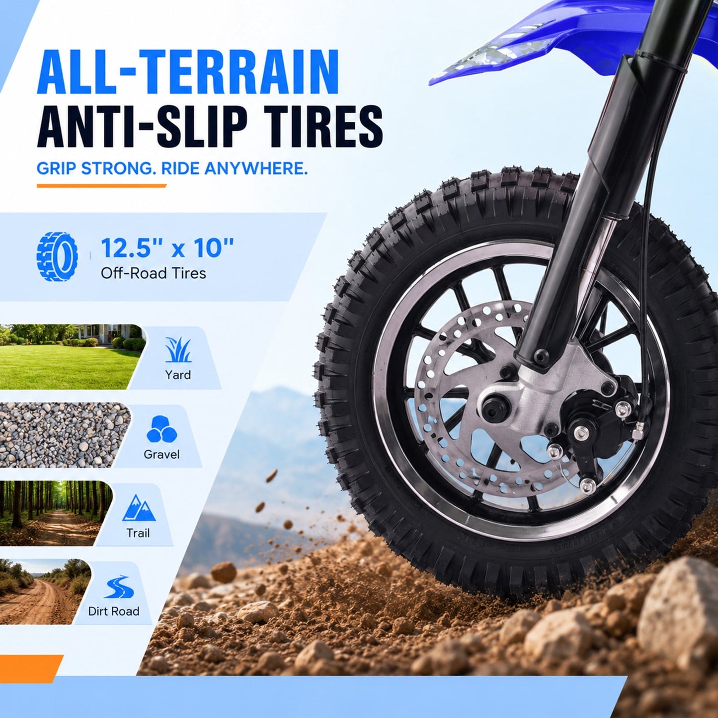 QEASET 39CC Dirt Bike, Mini Bike 4-Stroke Gas Powered off Road with Max Speed 20MPH, Pull Start