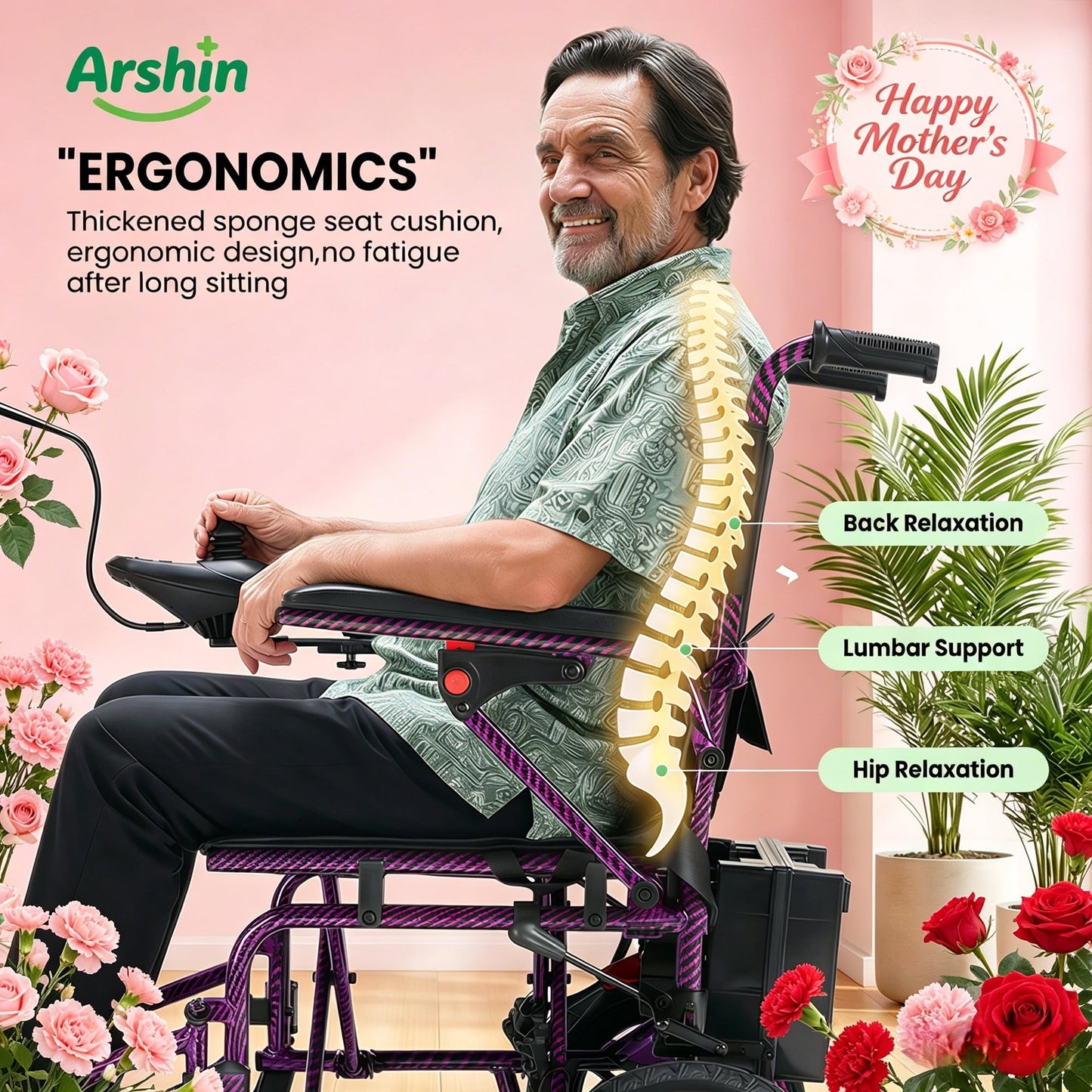 Electric Wheelchair for Adults,20+ Miles,360°Joystick,Gift for Mom on Mother's Day
