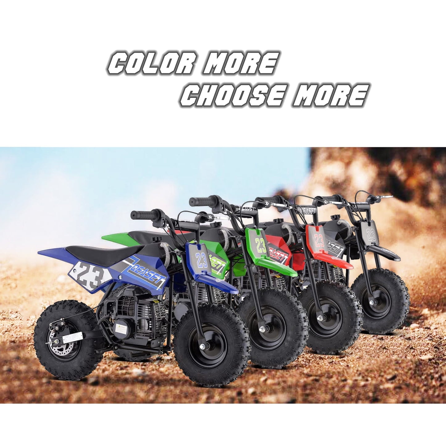 QEASET Mini Kid Dirt Bike,49 CC 2-Stroke Gas Bike with Off-Rode Tire,up to 20Mph, EPA Approved(Black)