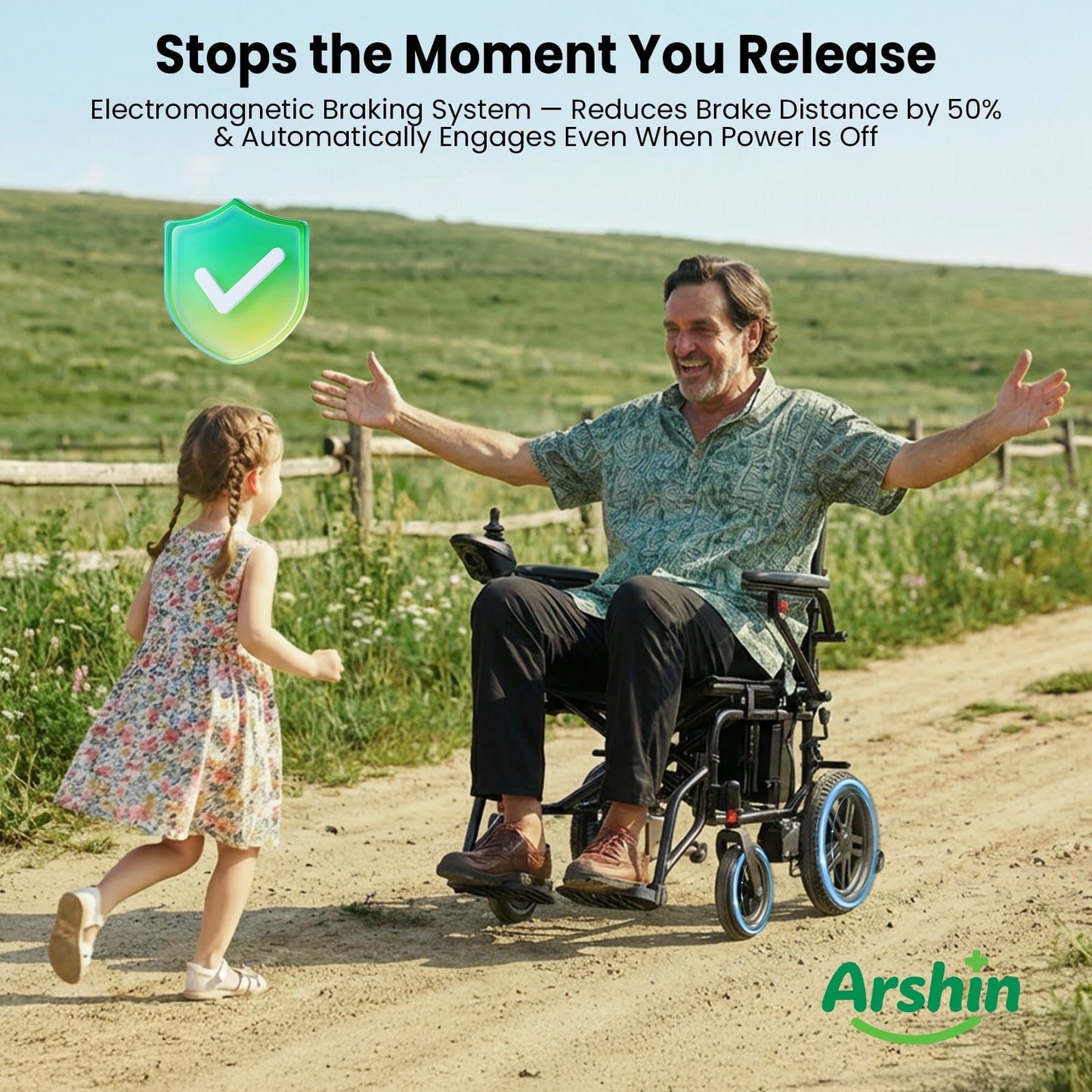 Arshin Electric Wheelchair Lightweight Foldable,20+ Miles Electric Wheelchairs for Adults,360°Joystick Motorized Wheelchair,286+ lbs Capacity,Purple
