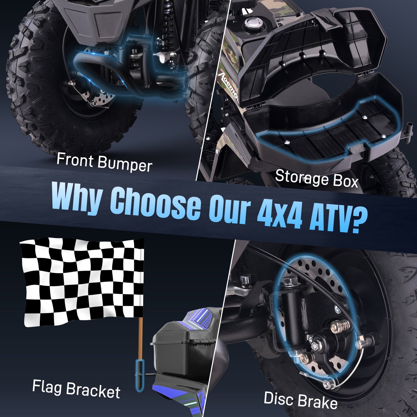 All-Terrain 4 & Wheelers Road Ride on Toys,Arshin Powerful Toy Vehicle,15.5 mph Variable Speeds,25 Miles Range,Parent Control,Suspension,Disc Brake,Suspension,Perfect Gift(Blue)