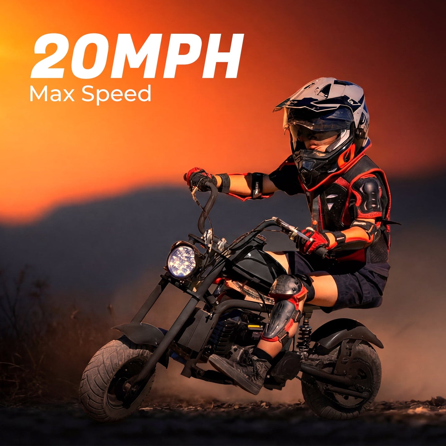 Aoemoe 40cc 4-Stroke Gas Powered Dirt Bike Switch for young rides, Disc Brakes, EPA Certified, Black