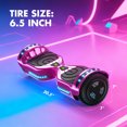Electric Scooter with Bluetooth Speakers, Hover Off Road Board Electric Scooter with LED Lights & 400W Motor, Kids Scooter with 9MPH Max Speed, Tcdjtc Self-Balance Scooter for Kids
