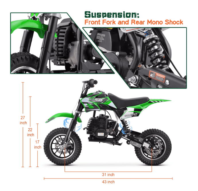 Aoemoe DB1 Gasoline 50CC Dirt Bike, GREEN