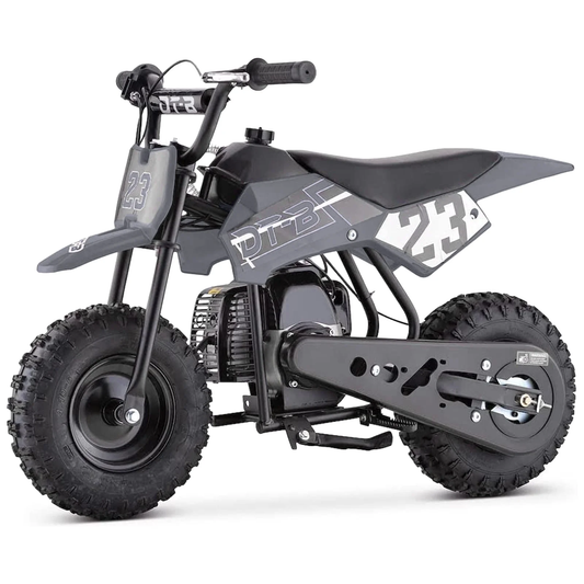 Aoemoe Mini Kid Dirt Bike, 49 CC 2-Stroke Gas Bike with Off-Rode Tire, Suspensions, Disc Brakes, Max Load 160Lbs, Up to 20Mph, EPA Approved