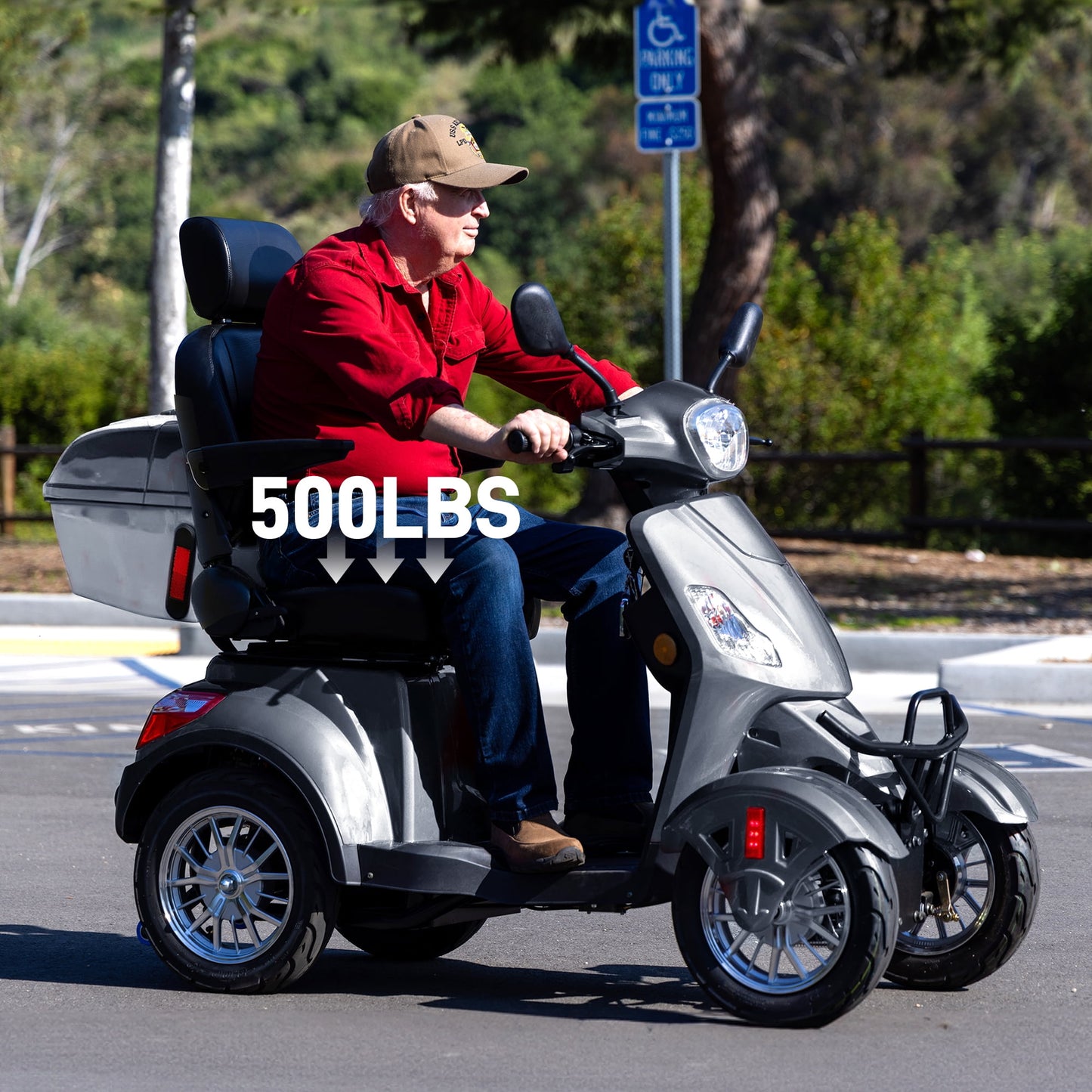 Arshin Mobility Scooters for Seniors & Adults,500lbs Capacity Heavy Duty Electric Mobility Scooters with 4 Wheels,800W Long Range Battery and Speed Adjust Medical Scooter(Silver)