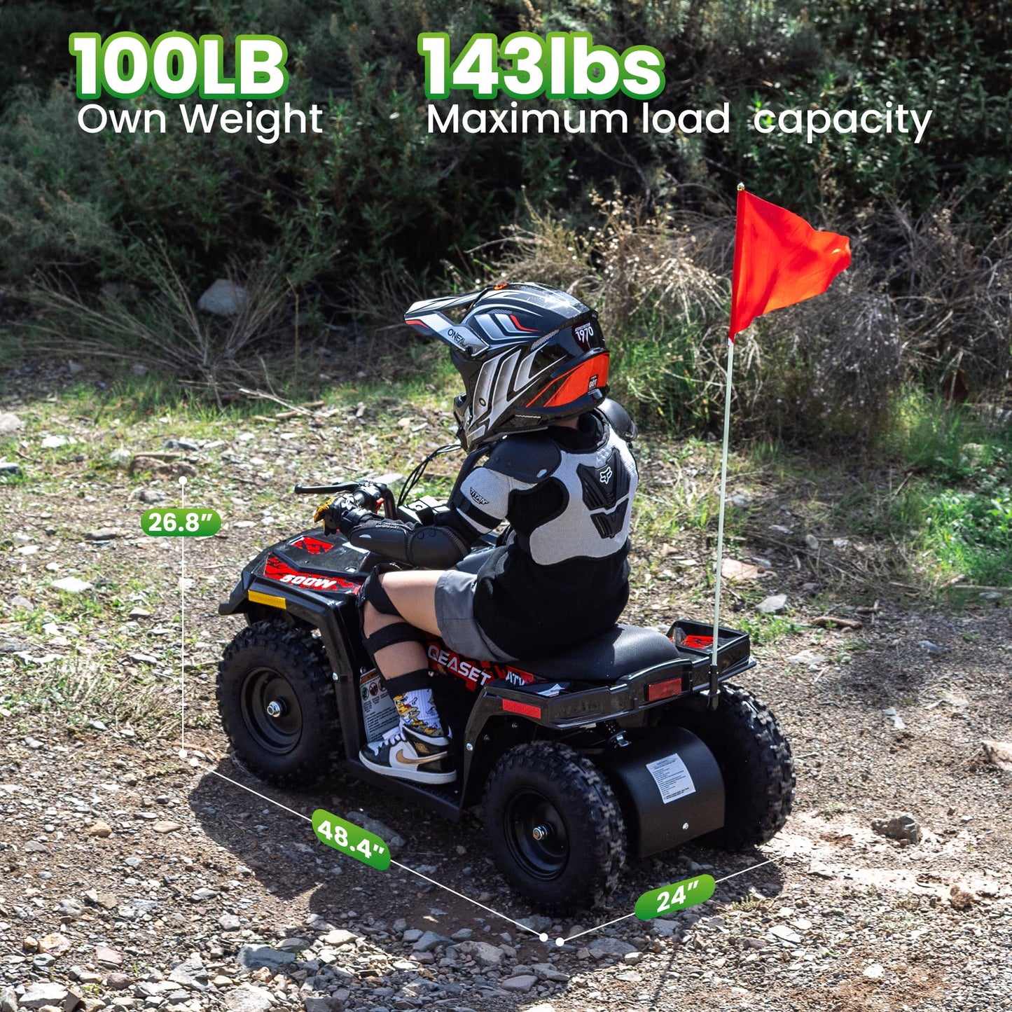 Aoemoe 36V Battery-Powered Ride-On Off-Road Buggy – 2-Speed Parent-Lock, 10-Mile Range ,Green