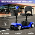 Arshin Upgrade 4 Wheels Mobility Scooters for Seniors & Adult,Foldable Mobility Wheelchair for Adult,All Terrain Motorized Scooters with 300 LBS,Long Travel Range,Basket,Rotating Seat,Blue