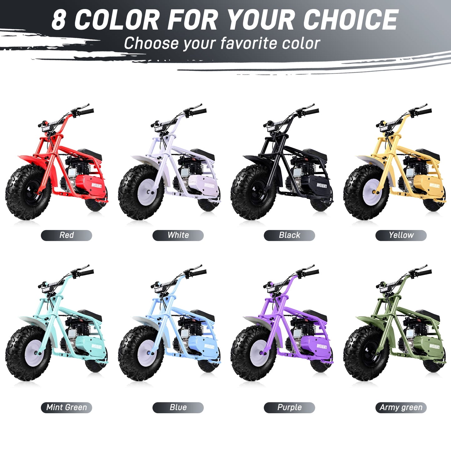Aoemoe 99CC MB001 Gasoline Mini Dirt Bike,4-Stroke 18MPH Off Road Motorcycle, Weight Support Up to 165 LBS - Black