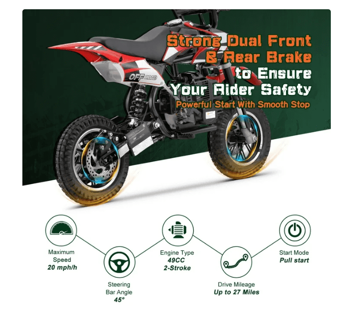 Aoemoe DB1 Gasoline 50CC Dirt Bike, RED