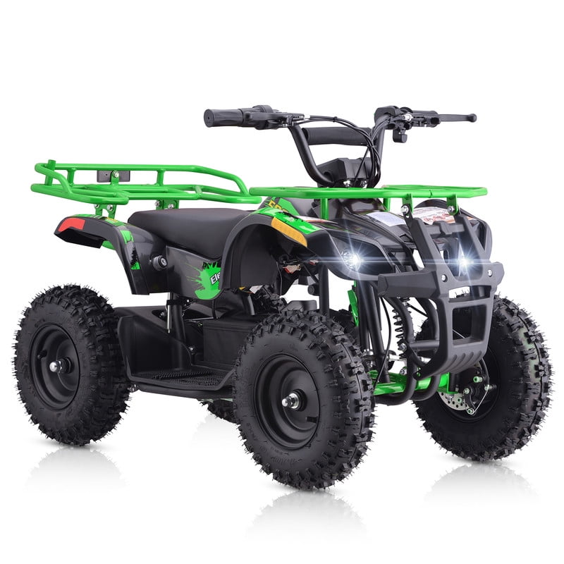 QEASET Electric atv Dirt Quad, 36V 500W Motor, 12-16mph Speed, Twist Grip Acceleration & Hand Operated Disc Brakes,Knobby Air Tires, Multiple Colors, Holiday Gifts