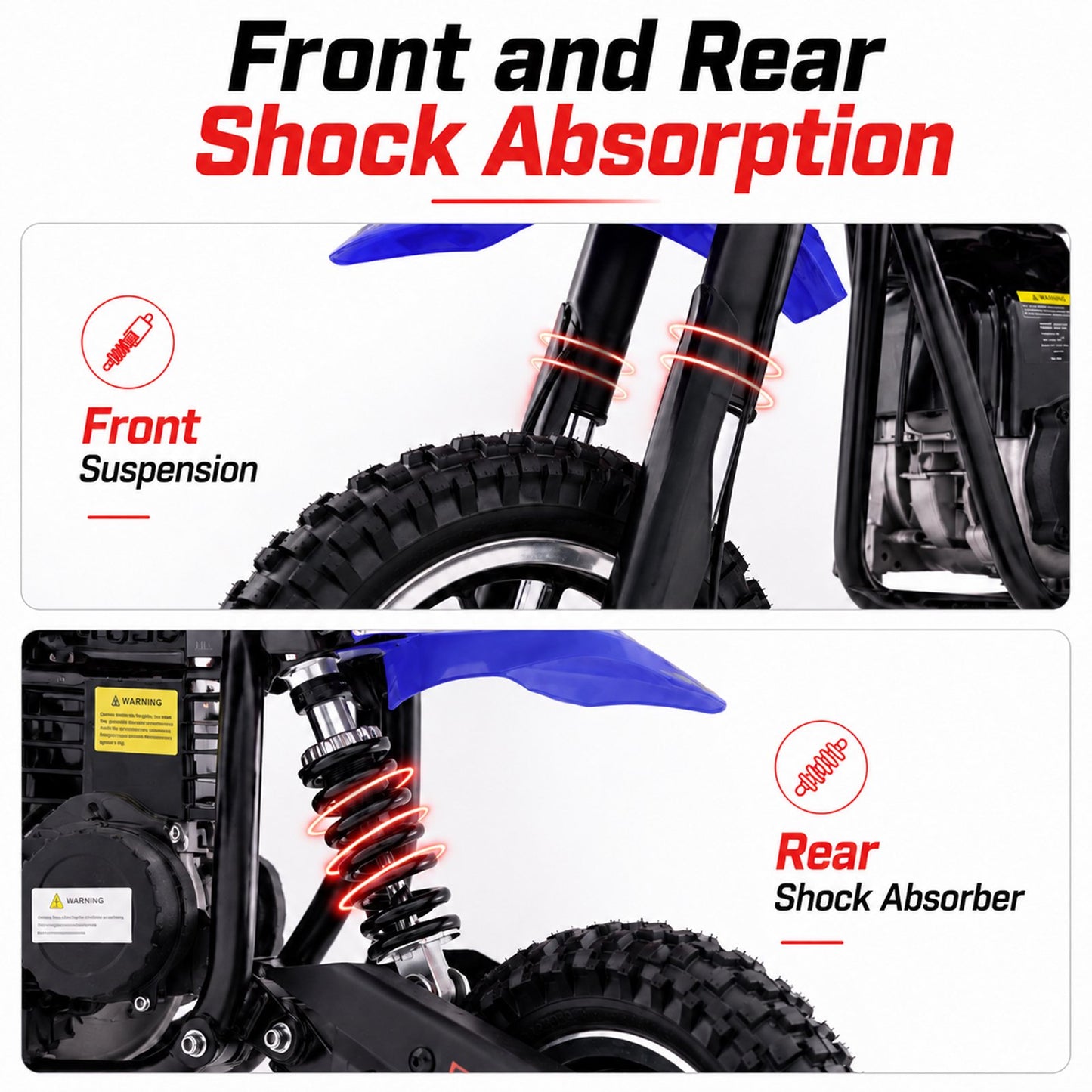 Aoemoe dirt bicycles, 39cc gas power motorcycle, 45×24×16in , 4-Stroke, dirt bicycles for kid 8 14, Blue