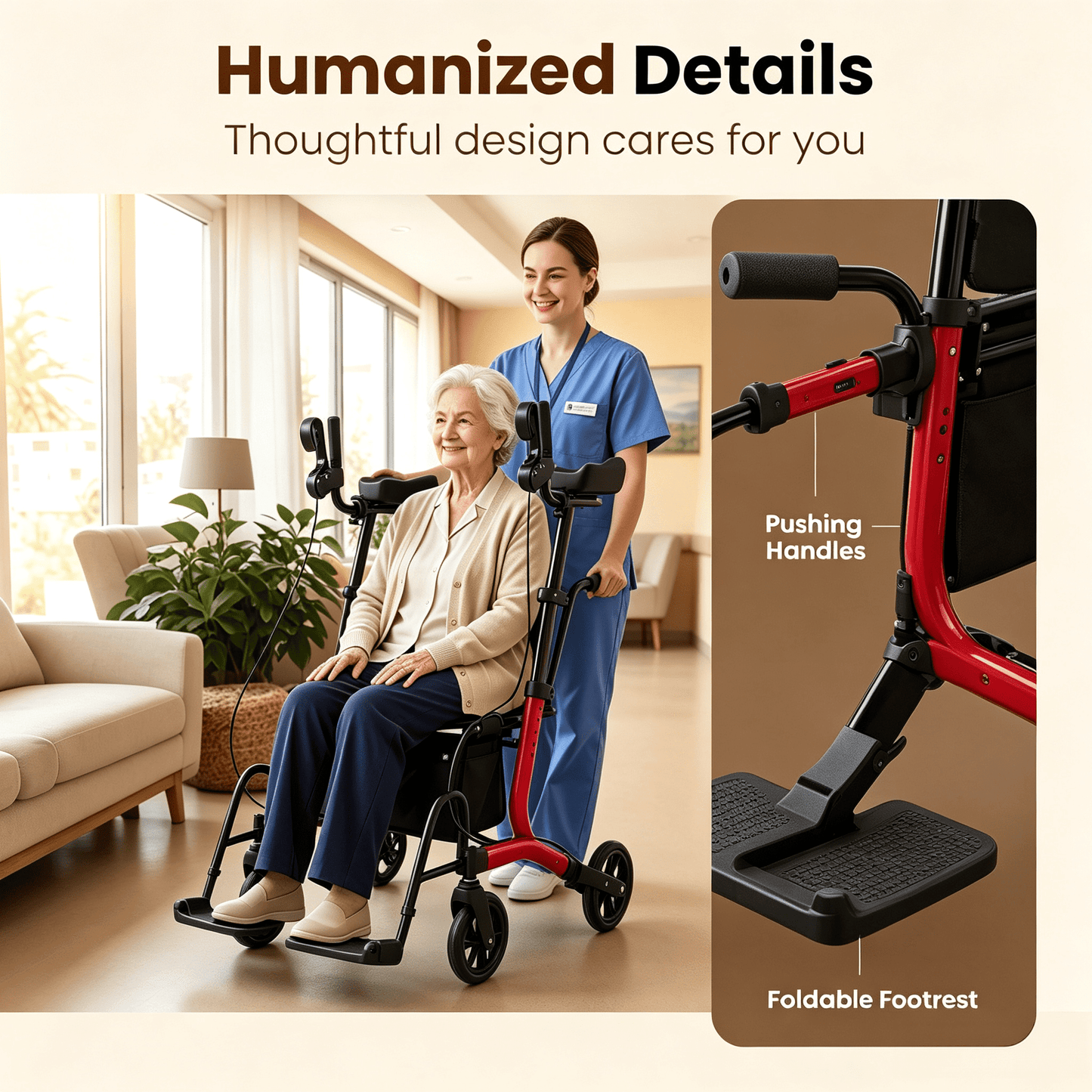 Arshin Foldable Rollator Walker with Seat for Seniors–450 lbs Heavy-Duty Support,Lightweight 19 lbs,10" All-Terrain Wheels for Indoor & Outdoor Use,Adjustable Handles,Compact Fold(Blue)