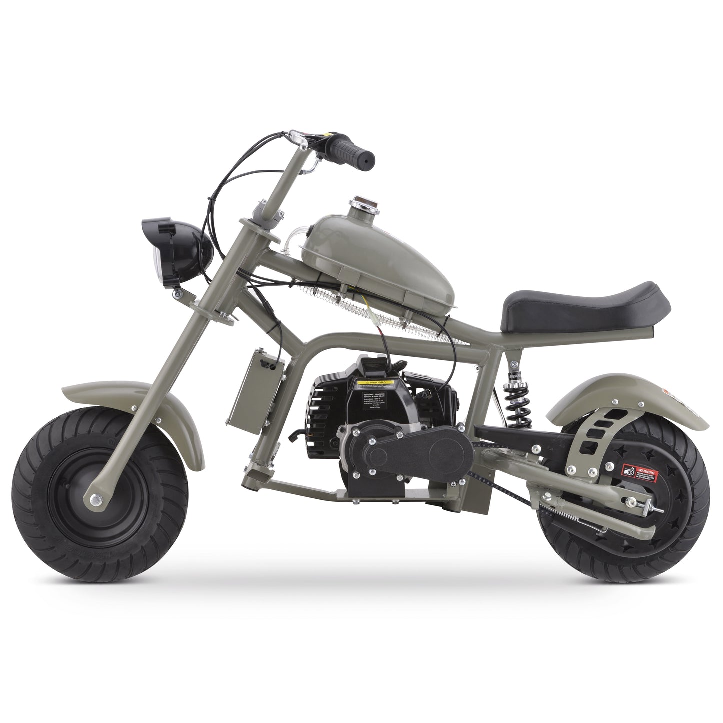 Aoemoe 49cc Gas Mini Chopper for Teens & Adults, Dirt Bike with Headlight, Rear Shock, Disc Brakes, 20MPH, Gary