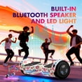 Electric Scooter with Bluetooth Speakers, Hover Off Road Board Electric Scooter with LED Lights & 400W Motor, Kids Scooter with 9MPH Max Speed, Tcdjtc Self-Balance Scooter for Kids