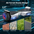 Off Road Electric Scooter with LED Lights & 400W Motor, Tcdjtc Hover Self-Balance Scooter for Kids Board, Electric Scooter with Bluetooth Speakers, Kids Scooter with 9MPH Max Speed, All Terrain