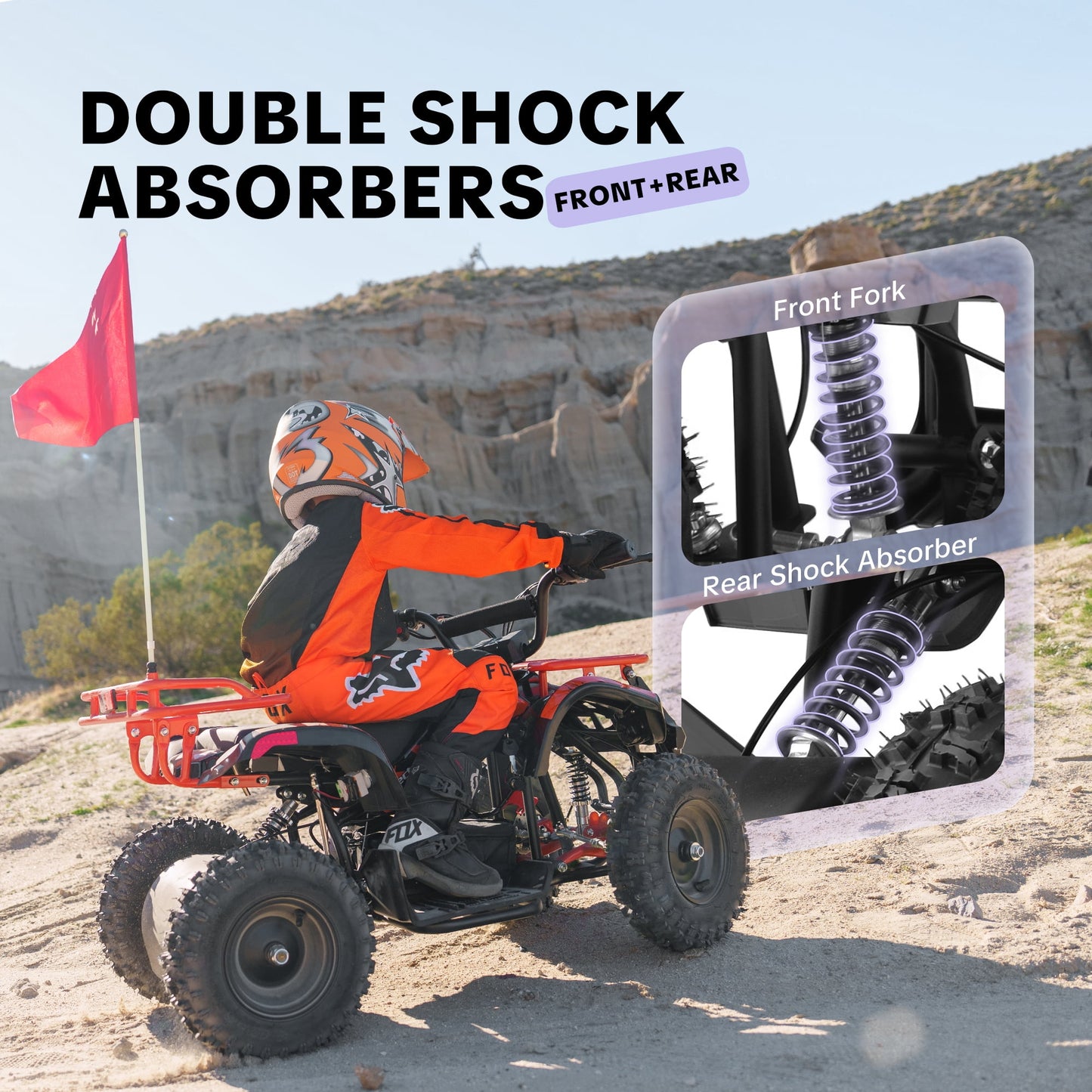 Hover Heart Electric Dirt Quad EA500-RA 36V 500W ATV with Suspension, Parent Speed Control