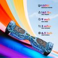 Electric Scooter with Bluetooth Speakers, Hover Off Road Board Electric Scooter with LED Lights & 400W Motor, Kids Scooter with 9MPH Max Speed, Tcdjtc Self-Balance Scooter for Kids