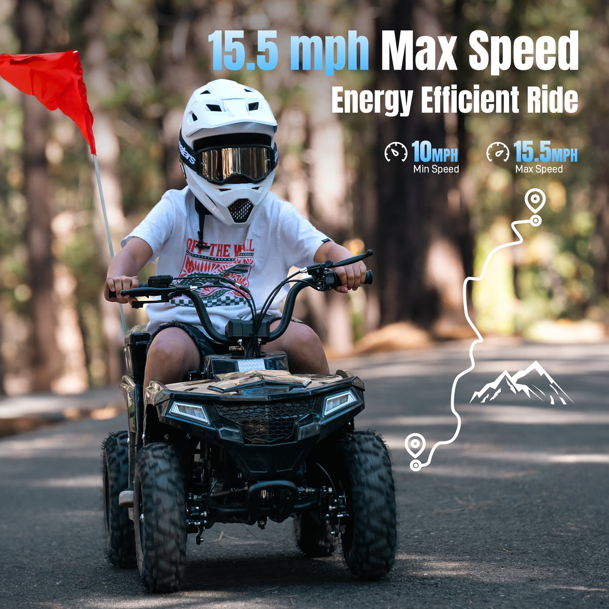 IVFJFV 40 cc Trail Blazer Ride-On Buggy,4 Stroke Dual-Speed Off-road 4-Wheeler, Key-Lock Safe & 10-15mph, Front & Rear Shocks and Knobby Tires for Grass, Dirt and Gravel,GREEN CAMO