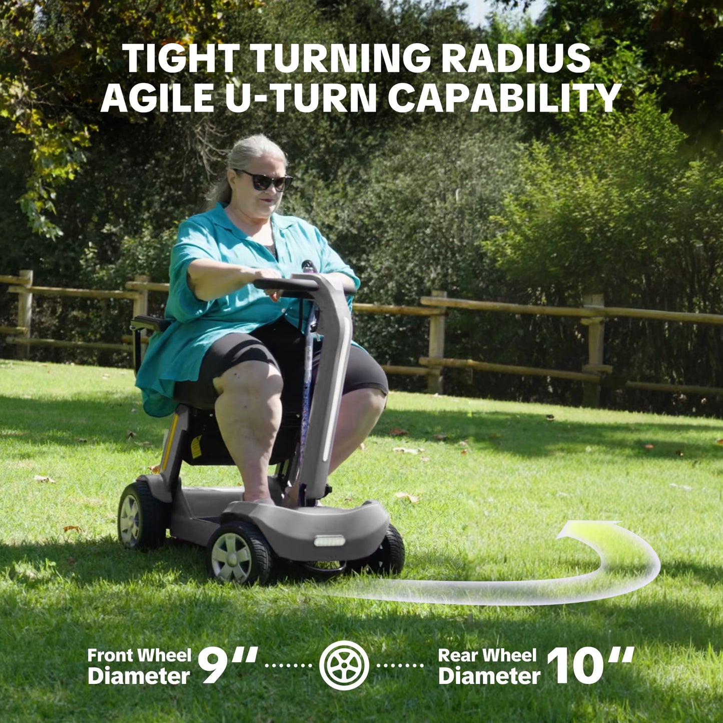 Ultra Lightweight 88lbs Mobility Scooter for Seniors,Arshin Foldable Electric Wheelchair,15 Miles Lithium Battery,300lbs Strong Device for Travel,Legroom for Big & Tall,Silver