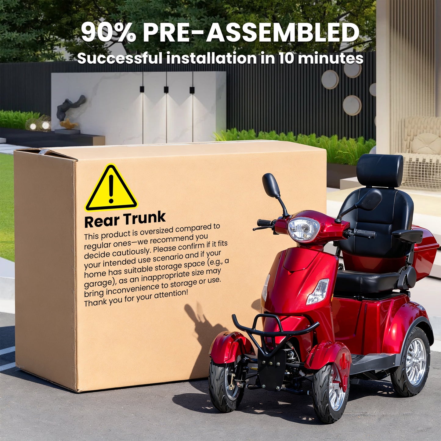 Tcdjtc 4 Wheel Mobility Scooters for Seniors, Adult Scooter with 800W Motor, Motorized Scooter for Adults, Heavy Duty Electric Scooter with 500 lb Capacity, 31 Miles Long Range, Instructions Included