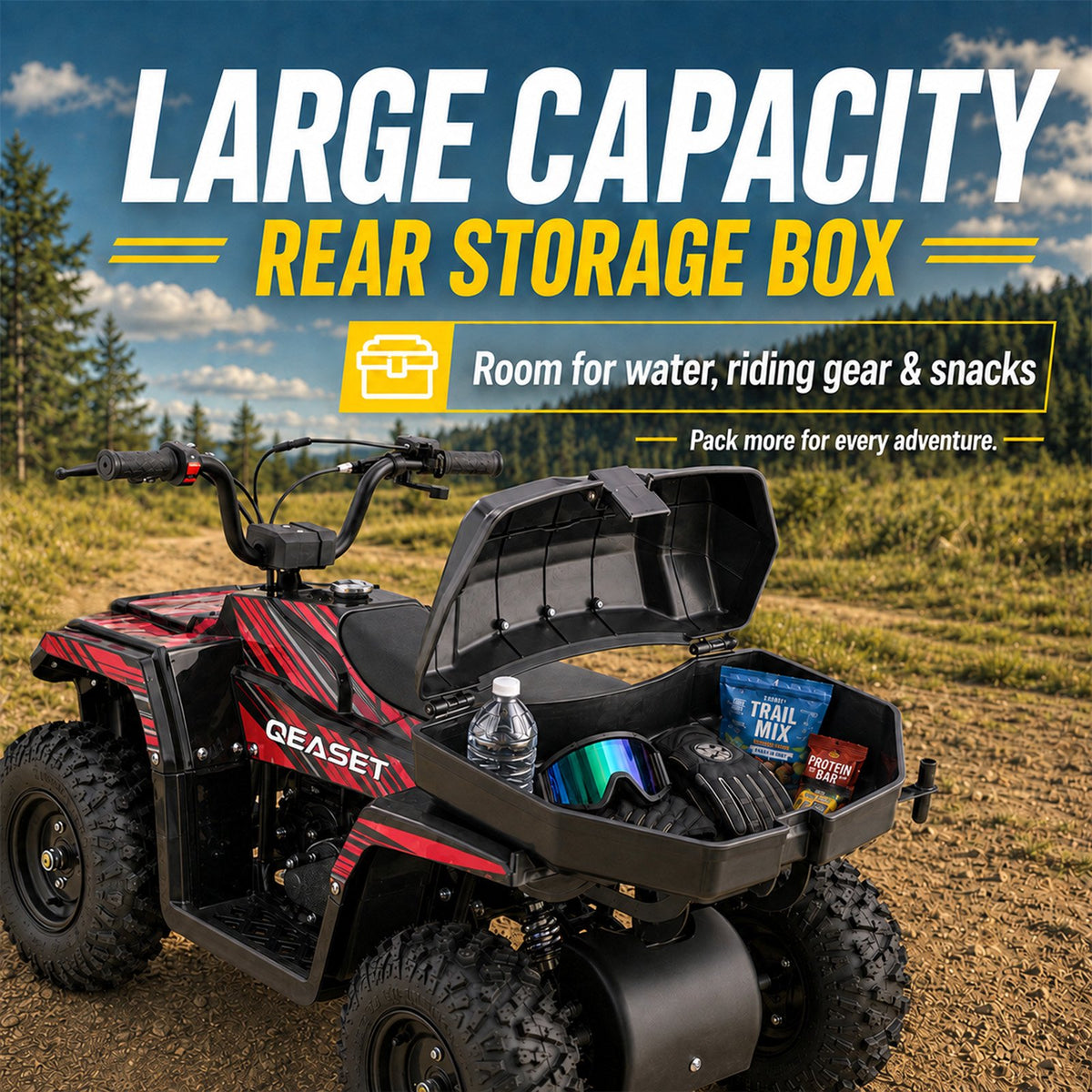 39cc Teen Gas ATV, Gas Powered 4 Wheeler for Teens 16+, 4-Stroke Beginner ATV, Up to 15 MPH, Adjustable Speed, Safety Switches, Front & Rear Brake - Red