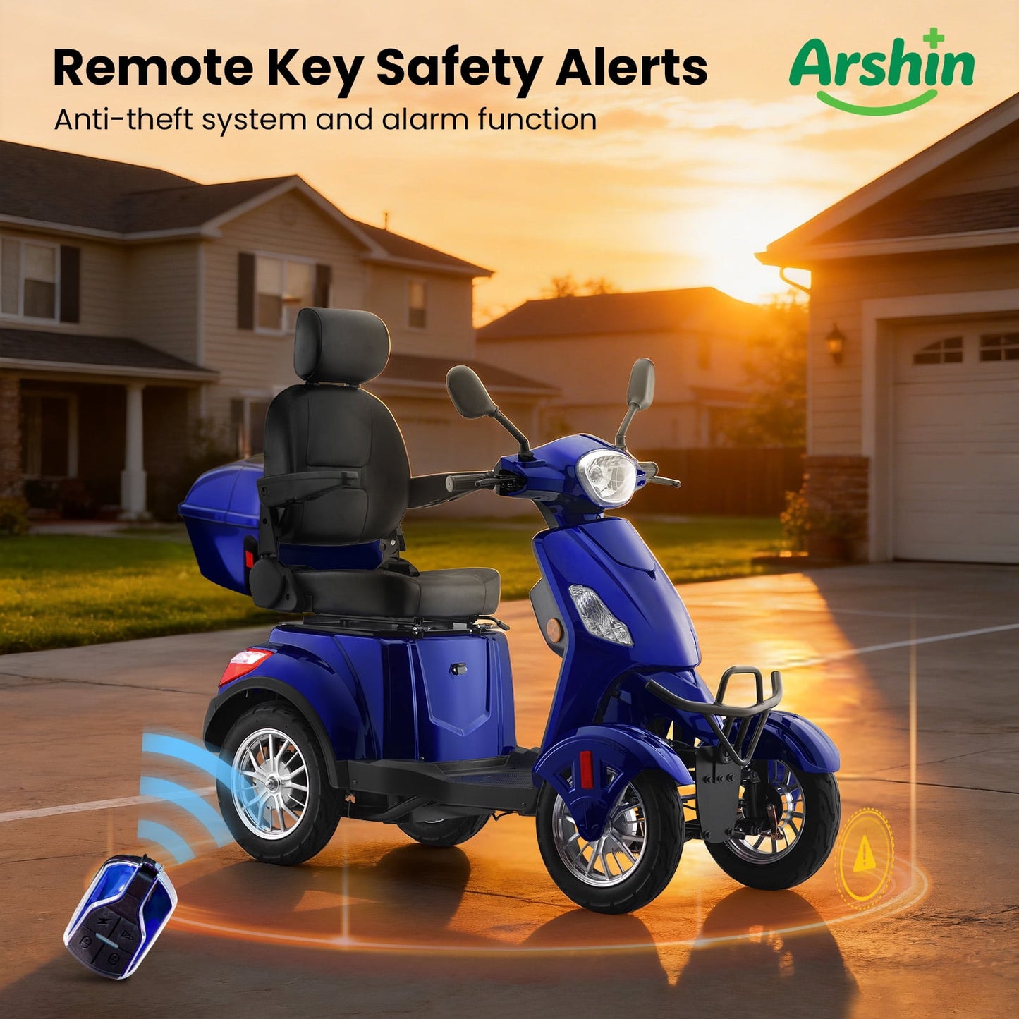 Arshin Heavy Duty 4 Wheel Mobility Scooters for Seniors & Adults 500lbs Capacity,800W All Terrain Electric Recreational Scooter