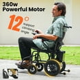 Foldable Electric Wheelchairs for Adults, Tcdjtc Power Wheelchair with 15 Miles Travel Range, Motorized Wheelchairs for Seniors, Light Weight Wheelchairs Foldable for Senior Support 397 lbs