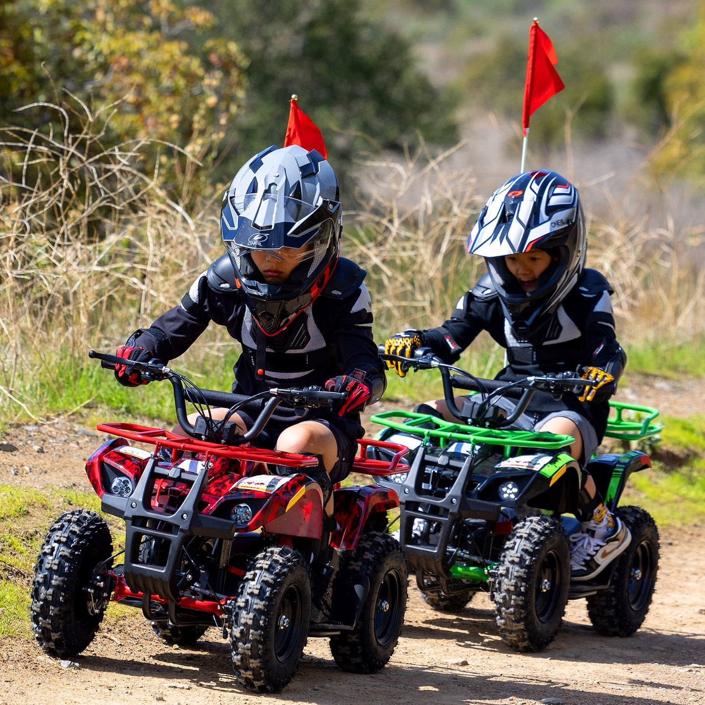Aoemoe 500W 36V Battery-Powered Ride-On Off-Road 4-Wheeler – 15 Mile Range, Flame