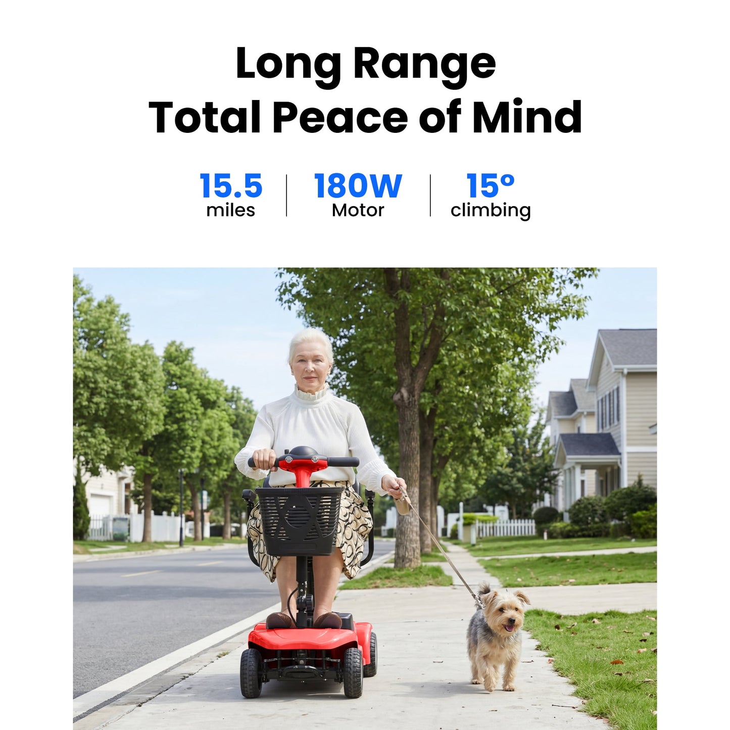 QEASET 4 Wheel Mobility Scooter,Mobility Scooter for Adults, Senior, Electric Powered Chargeable Device for Travel,Mother's Day gift